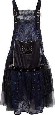 Chopova Lowena Nohow Metallic Floral Tulle, Lace 
Satin Dress