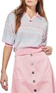 Ming Wang Puff Sleeve Pointelle Top