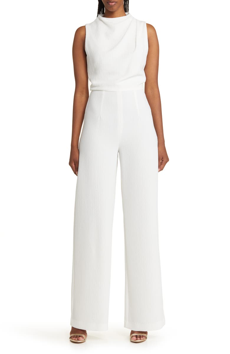 Black Halo Corrine Draped Bodice Wide Leg Jumpsuit, Main, color, Sugar