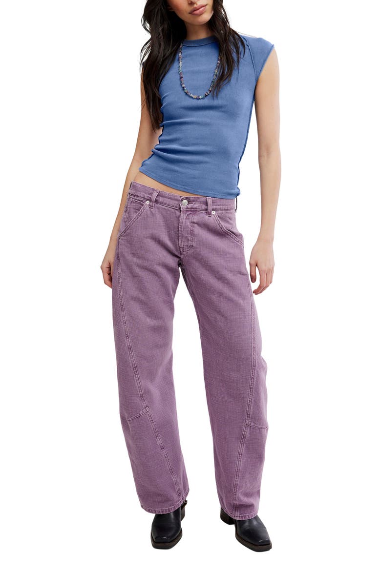 Highland Low Rise Bowed Leg Jeans, Alternate, color, COOL VIOLET