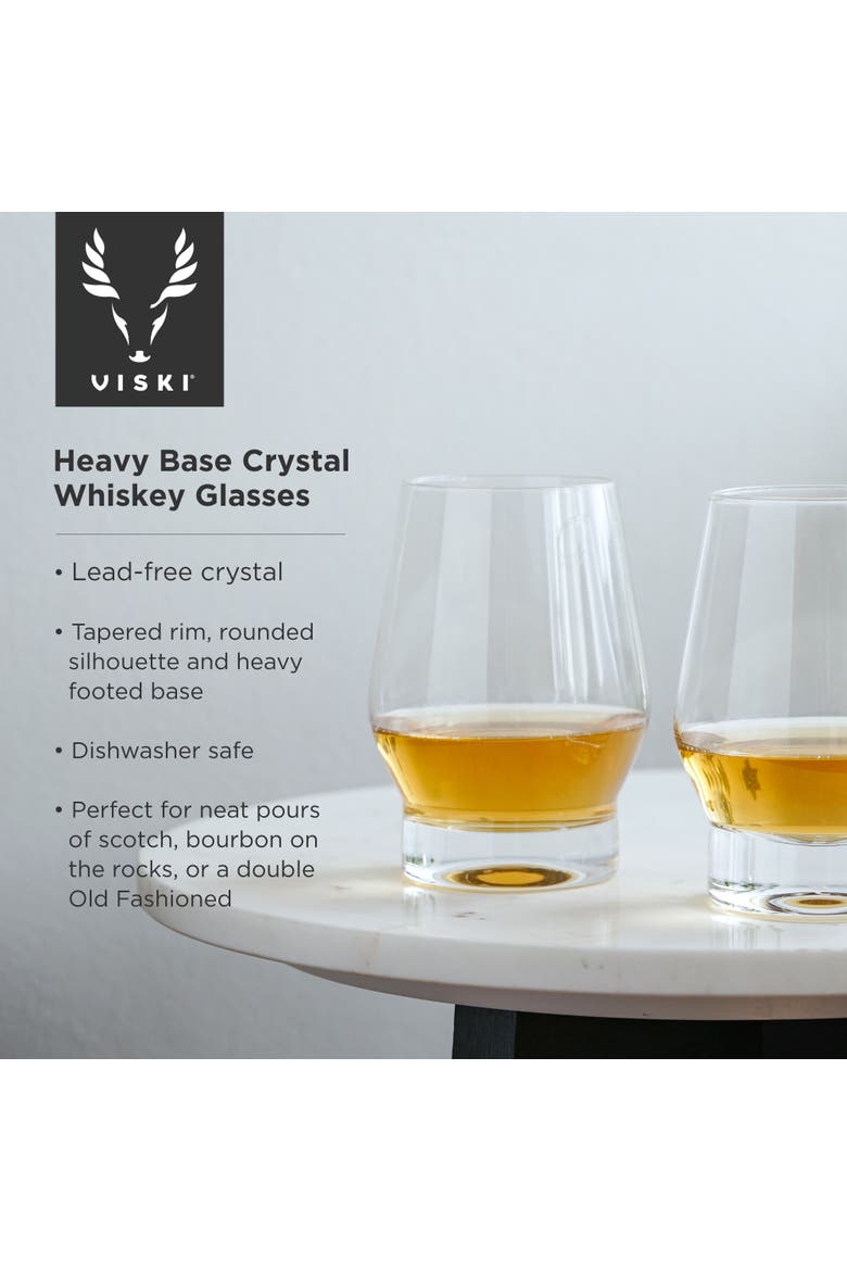 Raye Crystal Heavy Base Whiskey Glasses Set of 2, Alternate, color, Clear