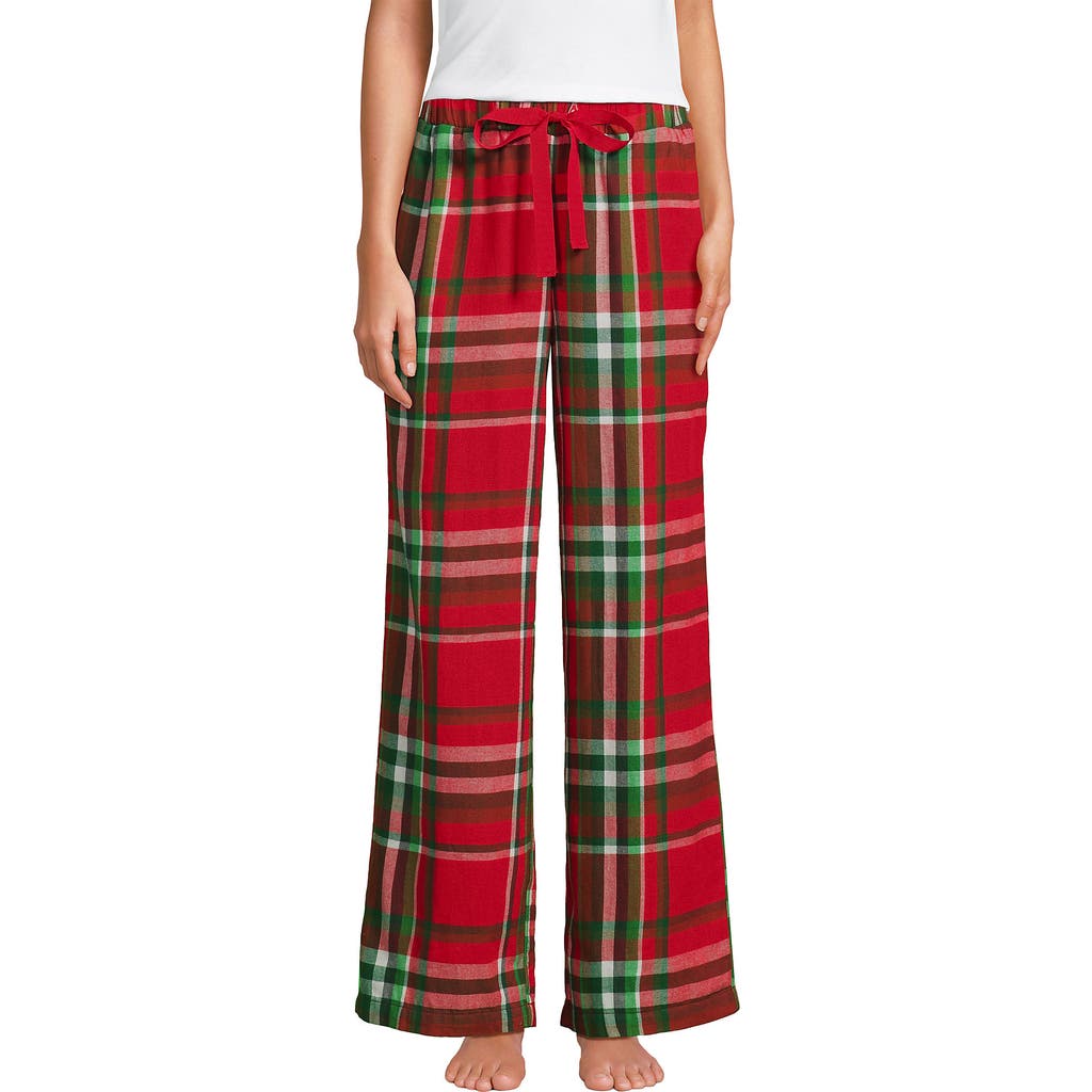 Lands' End Print Flannel Pajama Pants In Multi
