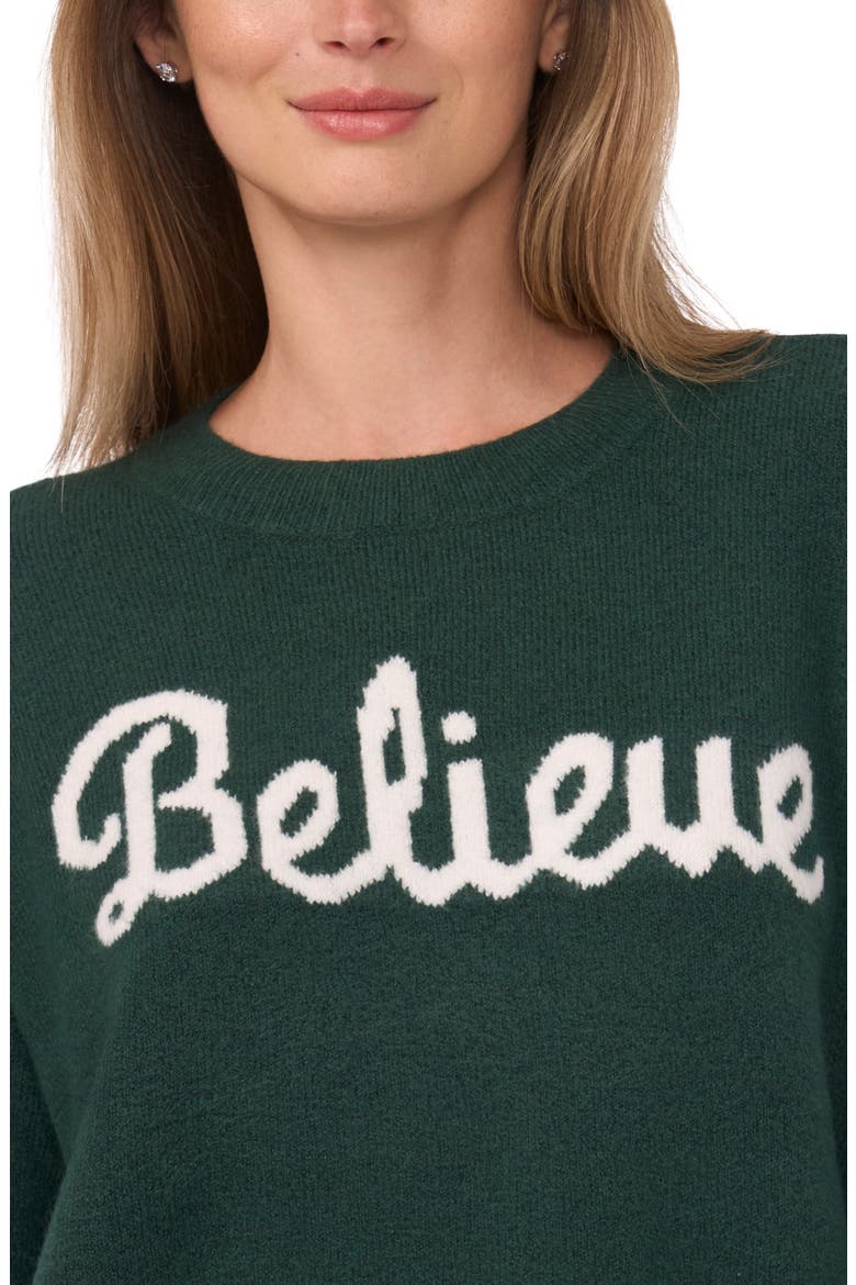 Believe Crewneck Sweater, Alternate, color, WINDSOR MOSS