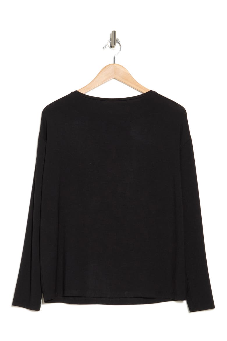 Long Sleeve Drop Shoulder Top, Alternate, color, BLACK