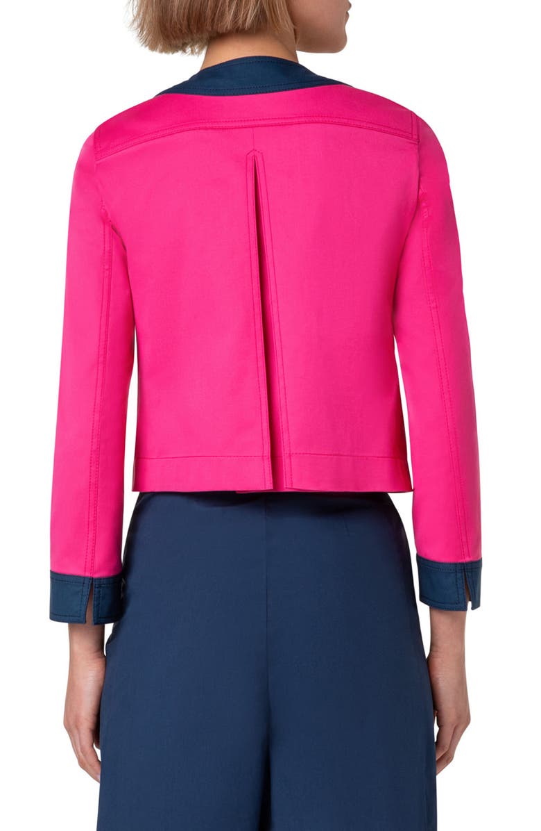 Akris punto Boxy Cotton Gabardine Jacket, Alternate, color, 