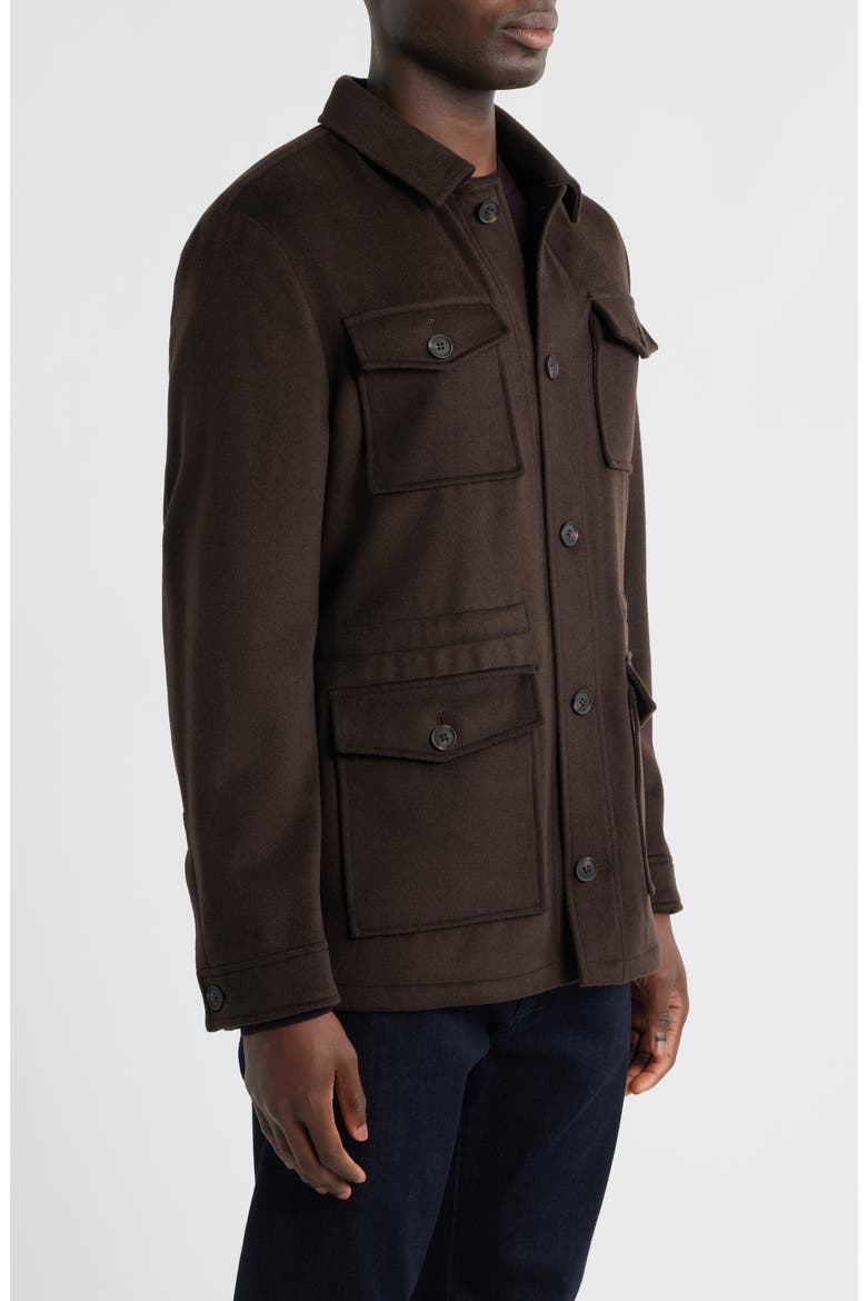 Felted Wool Blend Field Jacket, Alternate, color, BROWN