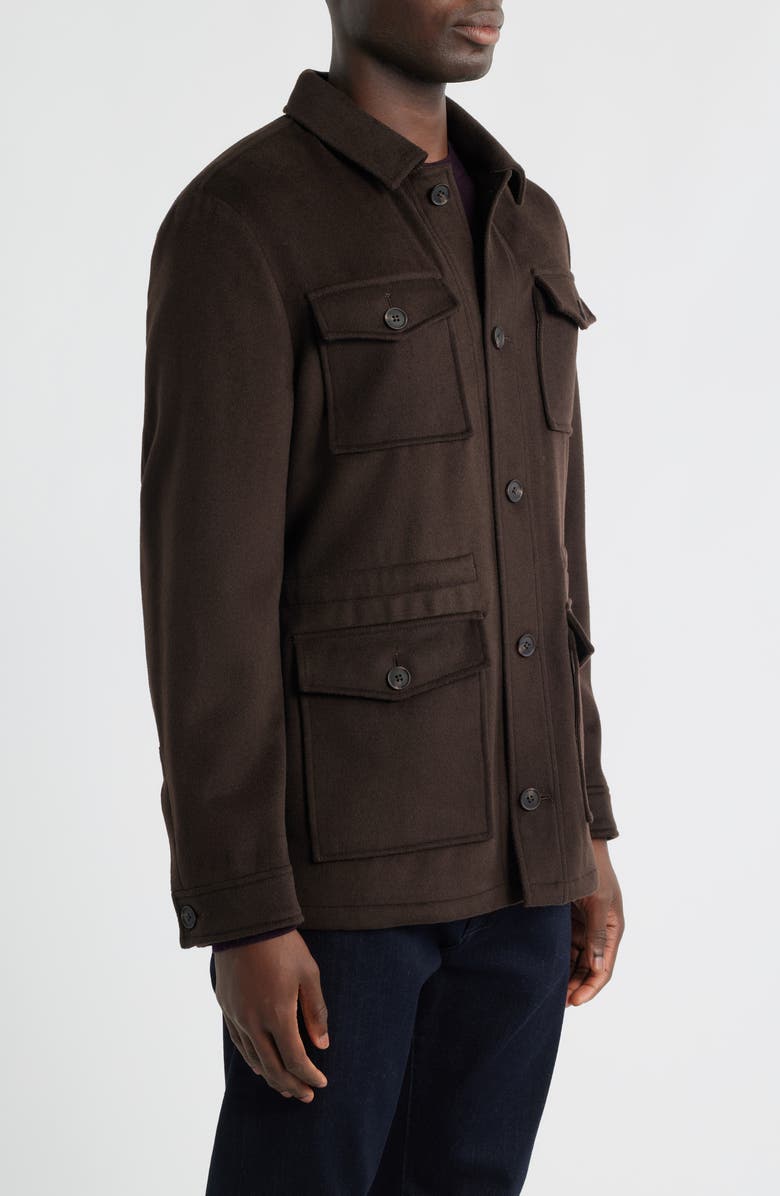 Nordstrom Felted Wool Blend Field Jacket, Alternate, color, Brown