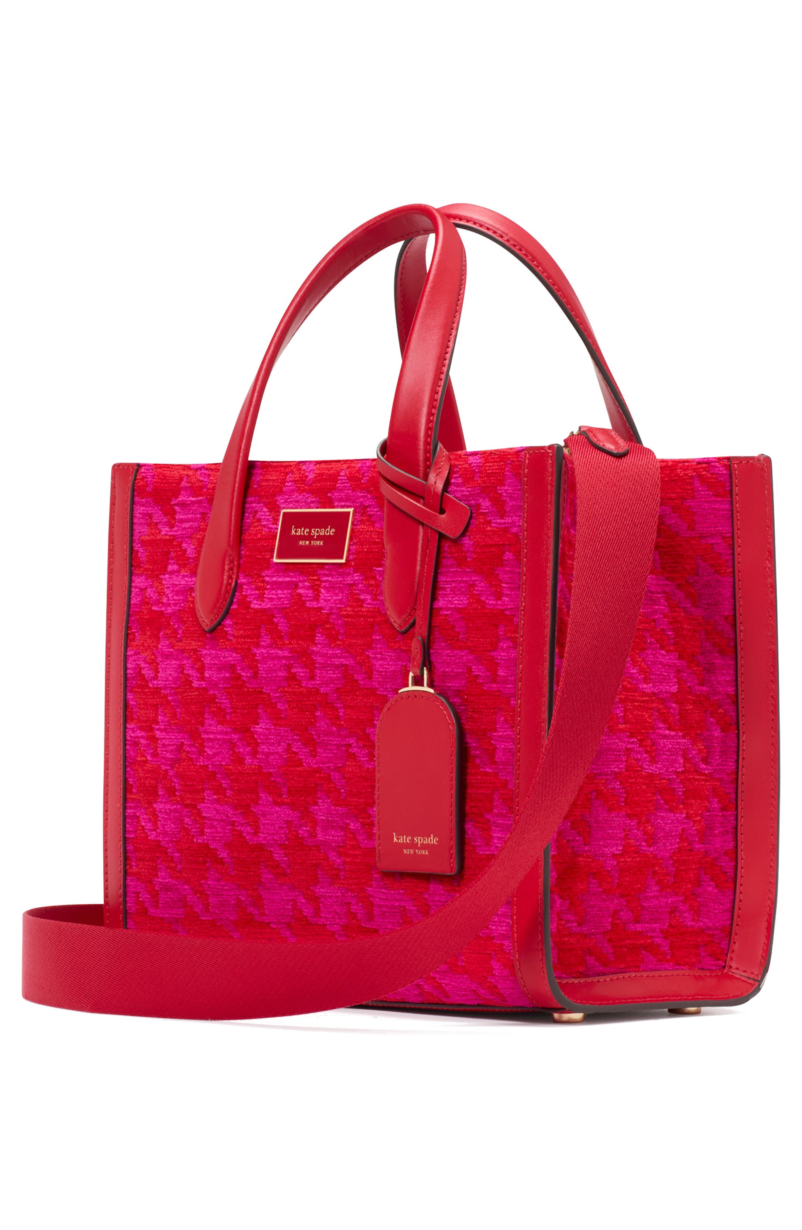 Kate Spade New York manhattan houndstooth chenille tote, Alternate, color, 