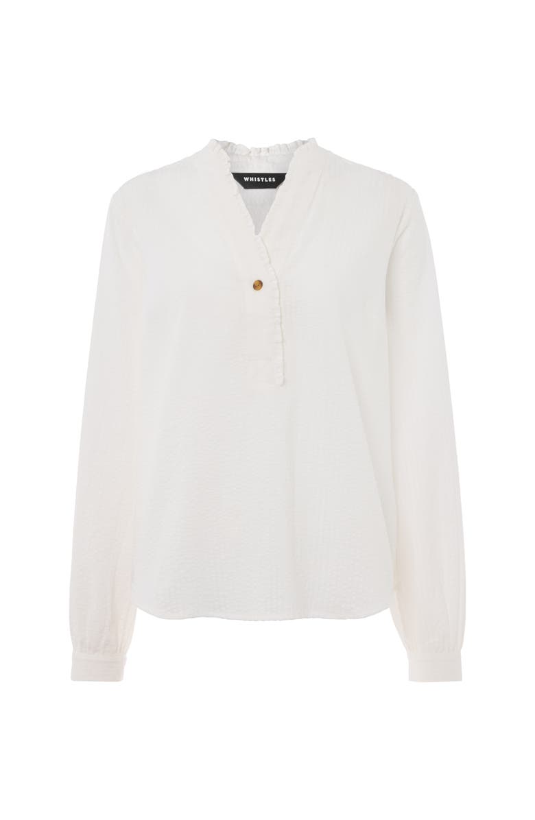 Whistles Textured Frill Shirt, Alternate, color, White