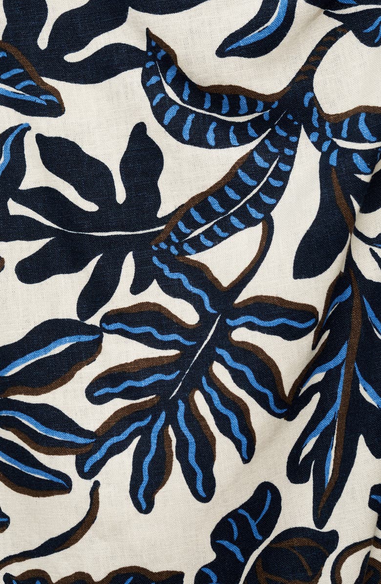 MANGO Print Linen Blend Faux Wrap Midi Skirt, Alternate, color,