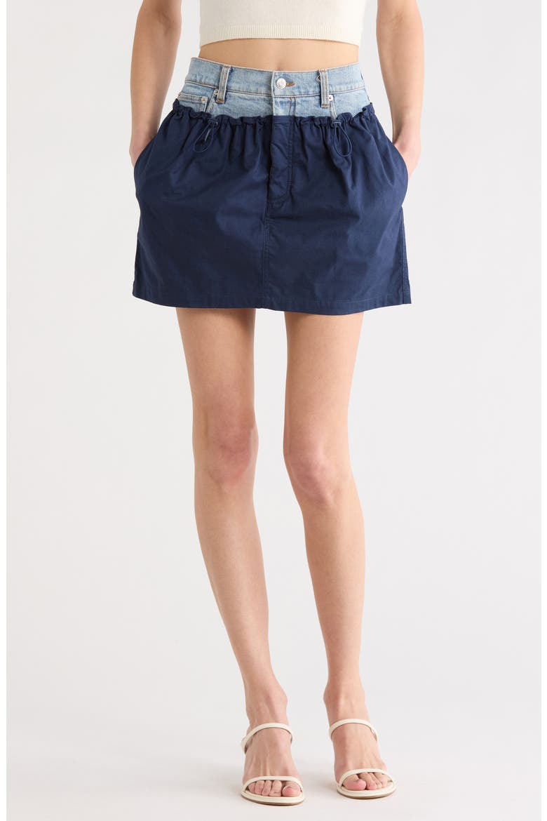 Hampton Mixed Media Miniskirt, Main, color, MIDNIGHT MULTI
