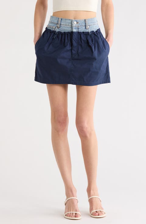 Hampton Mixed Media Miniskirt