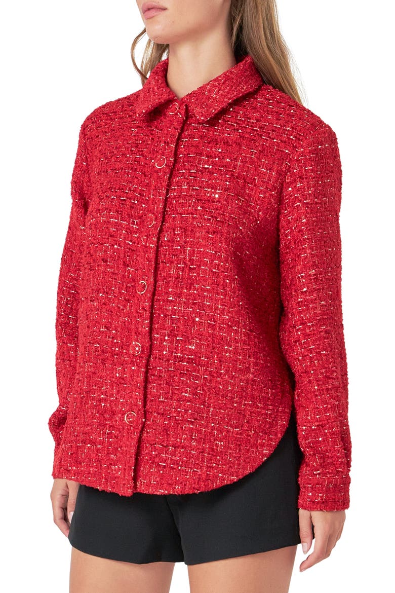 Tweed Shacket, Alternate, color, RED