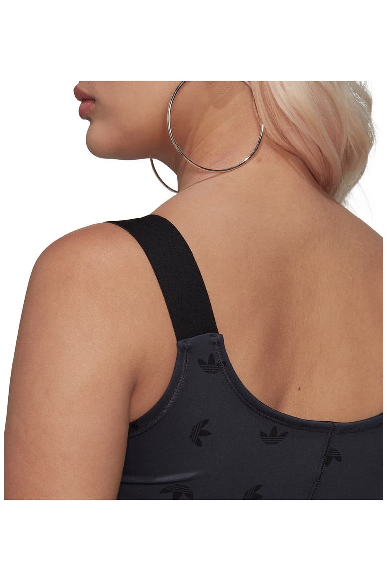 Trefoil Corset Crop Top, Alternate, color, NIGHT GREY