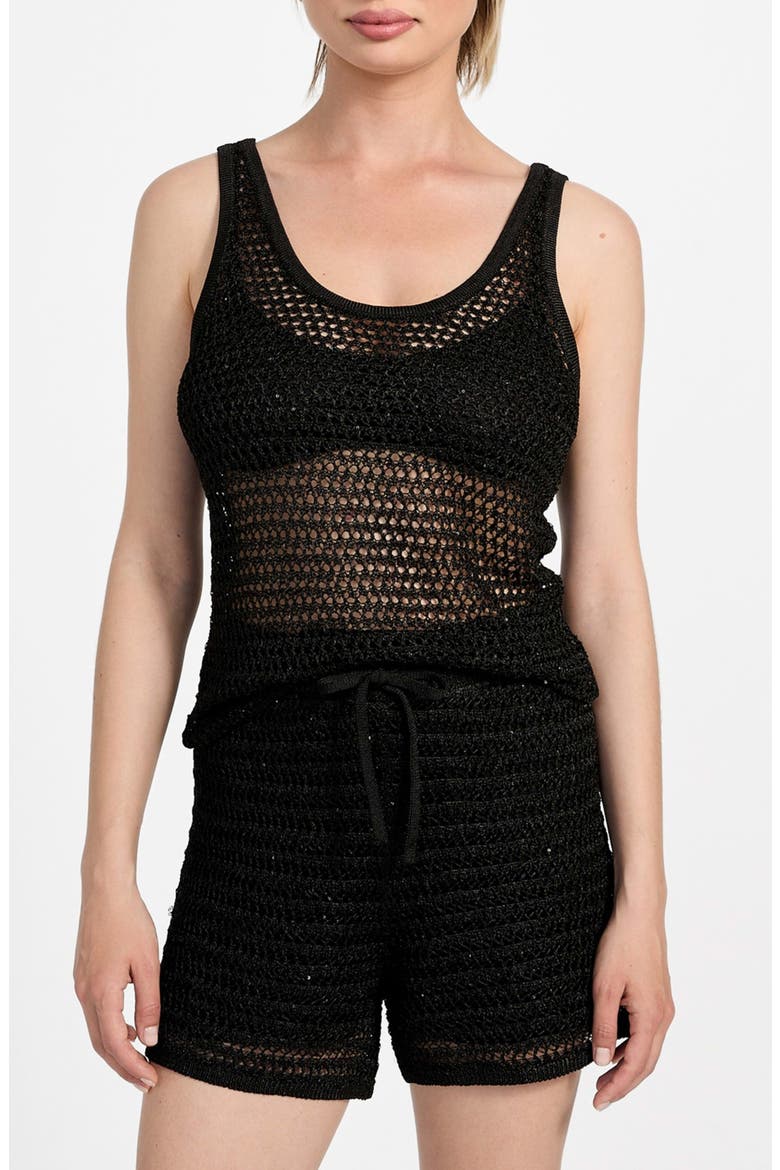 Ava Open Stitch Tank, Main, color, JET BLACK MULTI