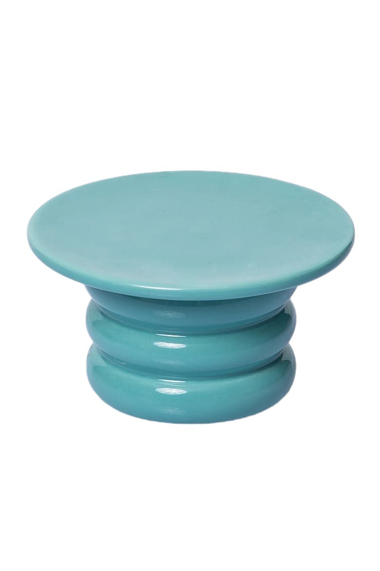 Ribbed Cupcake Pedestal Ceramic Blue, Main, color, Blue