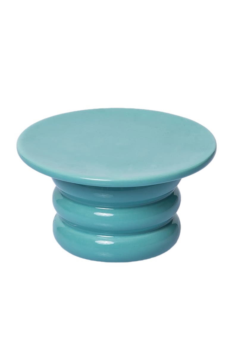 Totalee Gift Ribbed Cupcake Pedestal Ceramic Blue, Main, color,
