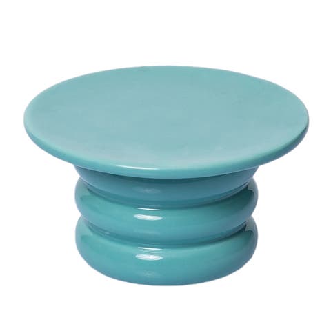 Ribbed Cupcake Pedestal Ceramic Blue