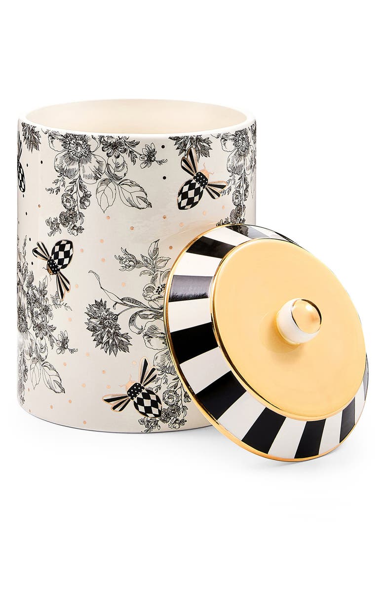 MACKENZIE CHILDS Bee Toile Ceramic Canister, Alternate, color, White