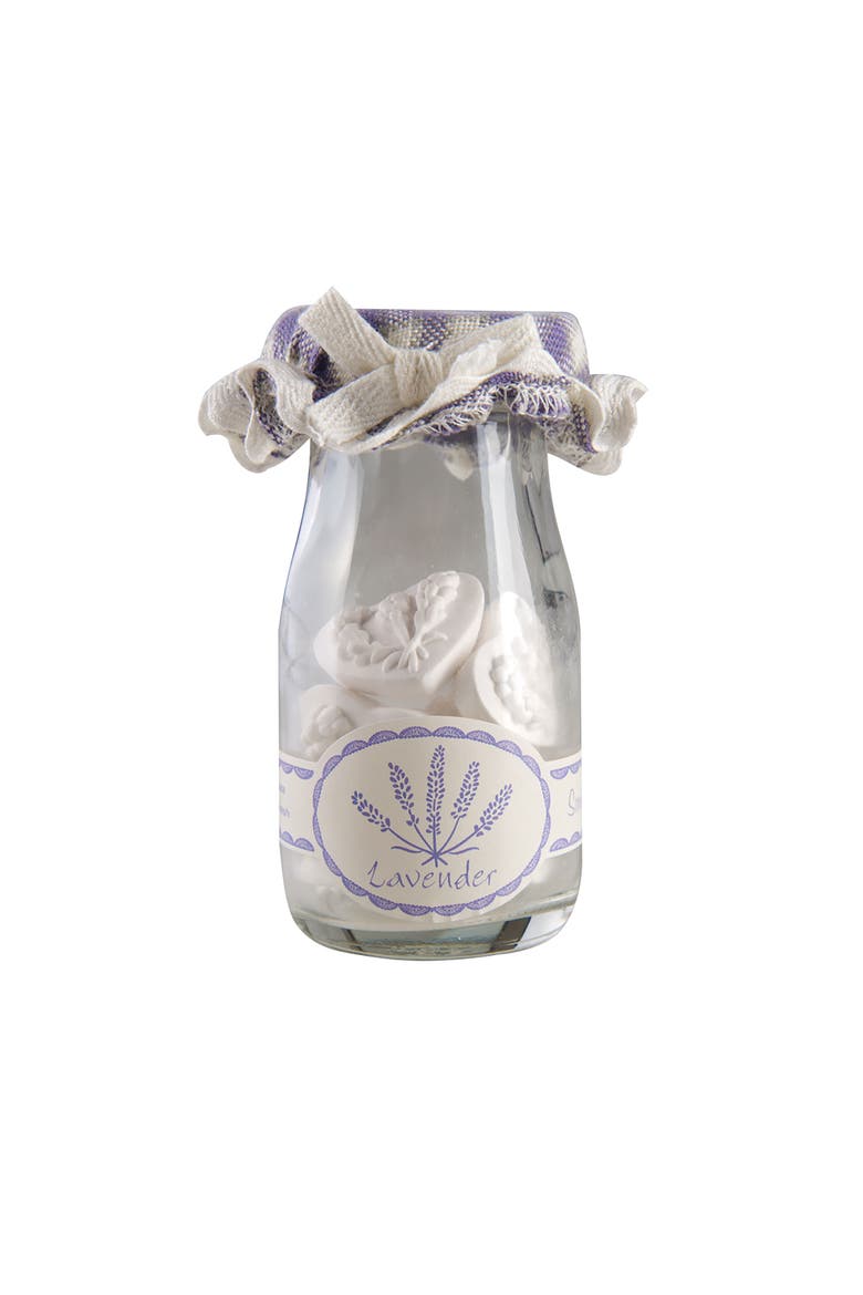 Lavender Scented Hearts Indoor Fragrance Jar 4", Main, color, White