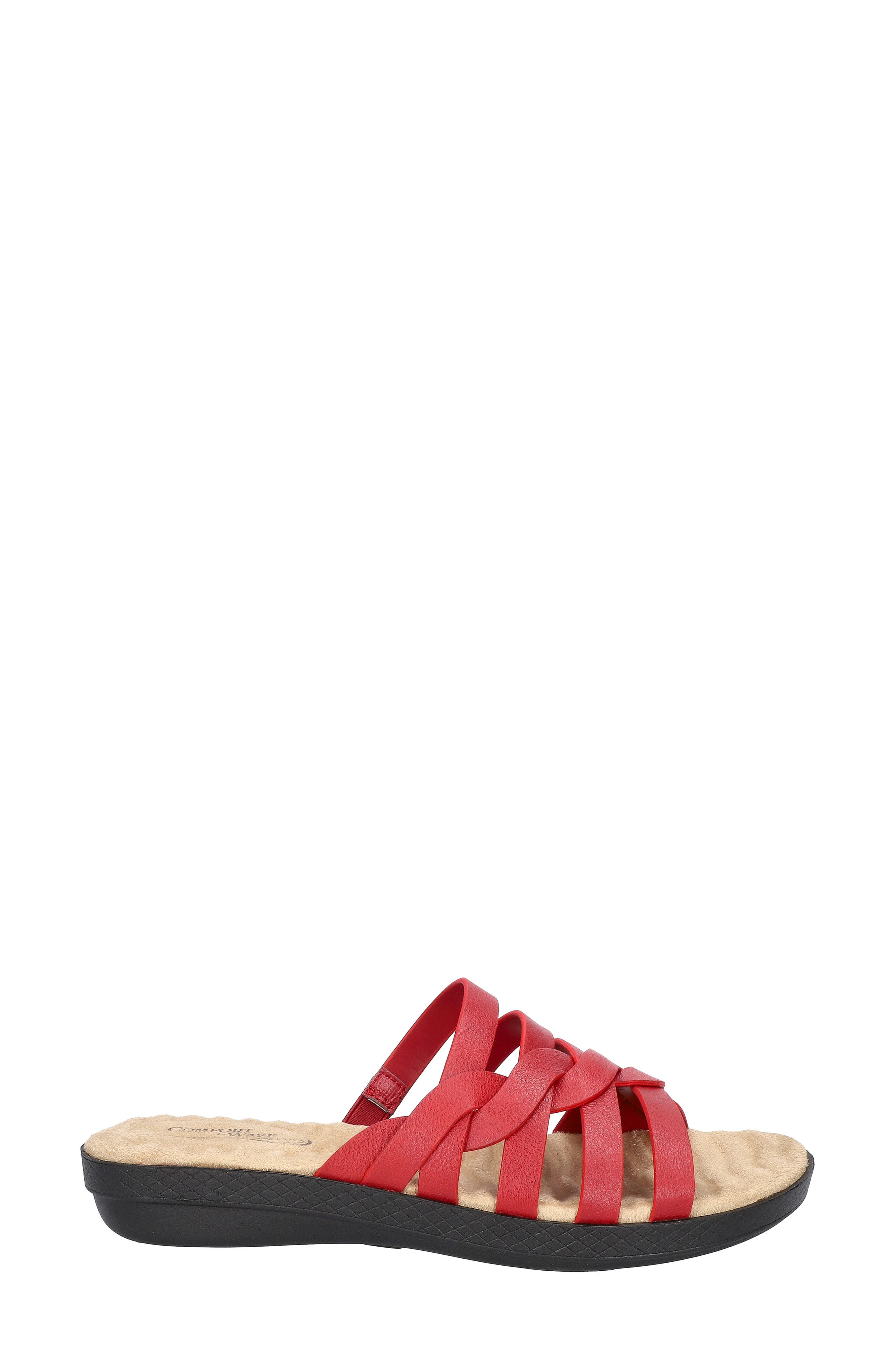 Sheri Open Toe Sandal, Alternate, color, RED