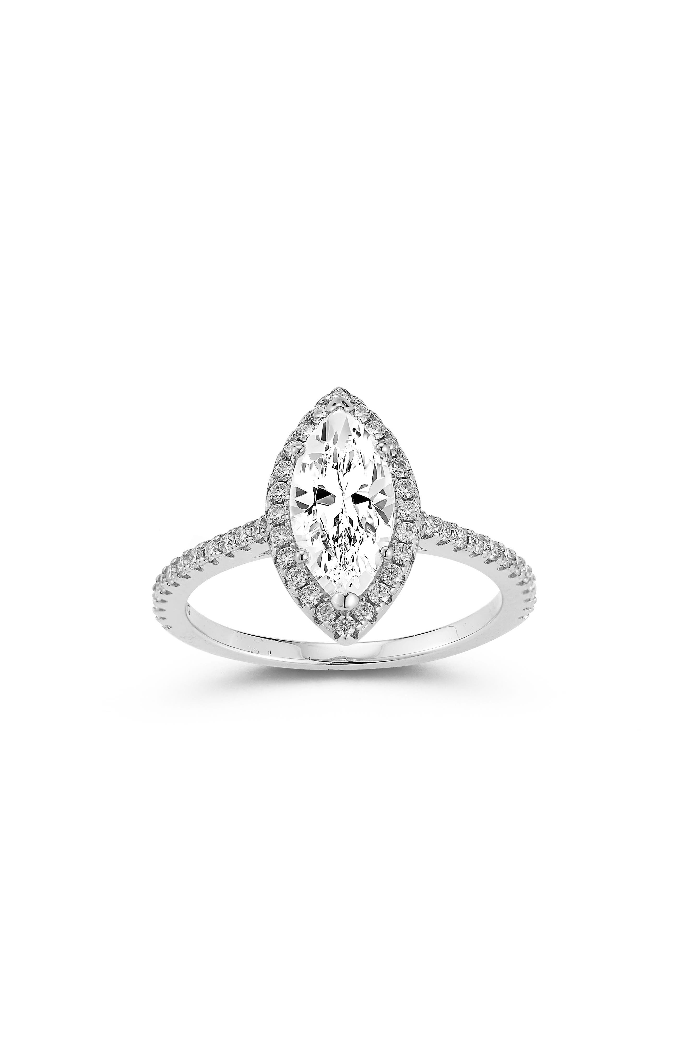 GLAZE JEWELRY Marquise Cut Moissanite Halo Ring
