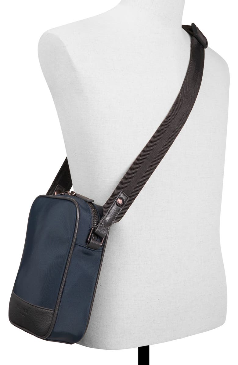 Ted Baker London Fairford Sling Crossbody Bag, Alternate, color, Navy Nylon/ Black Coffee