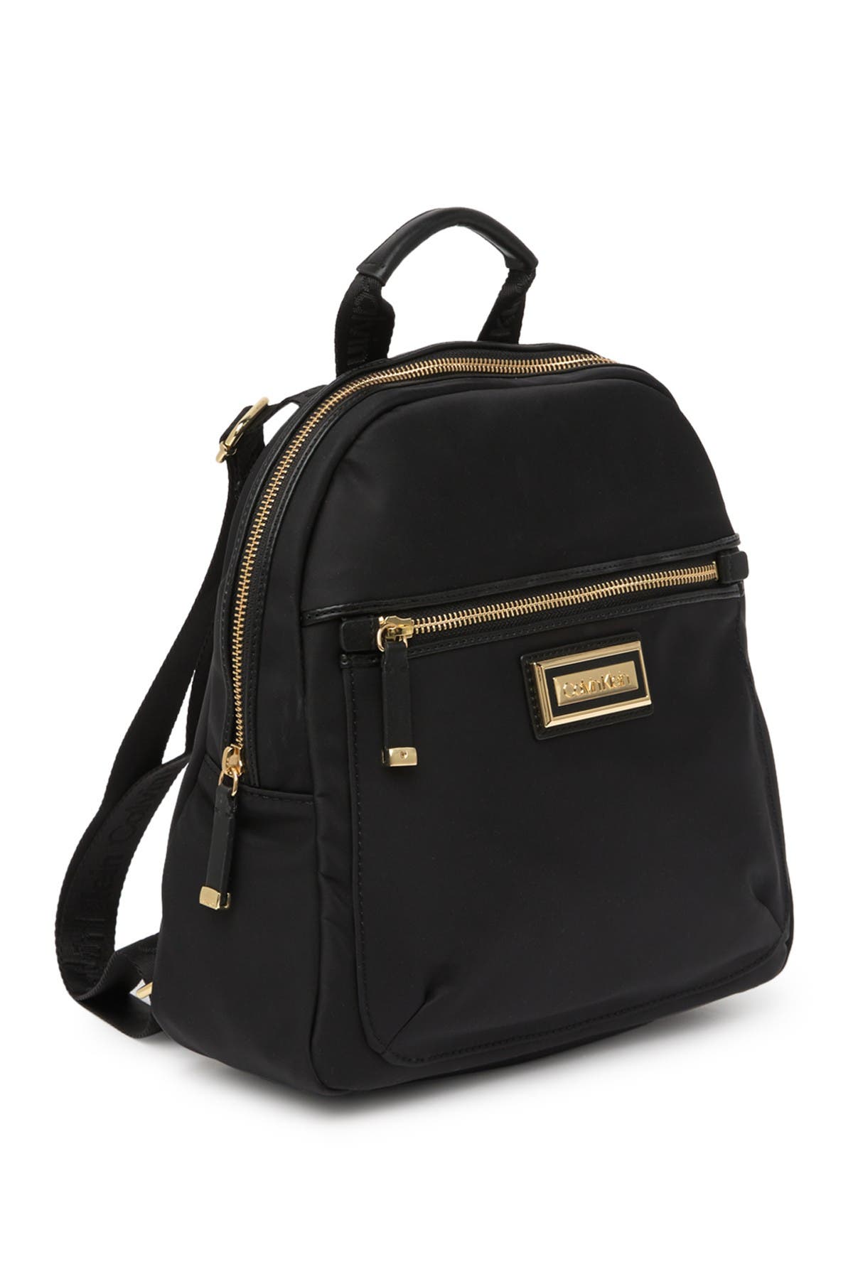 Calvin Klein Belfast Leather Trimmed Nylon Backpack, Alternate, color, 