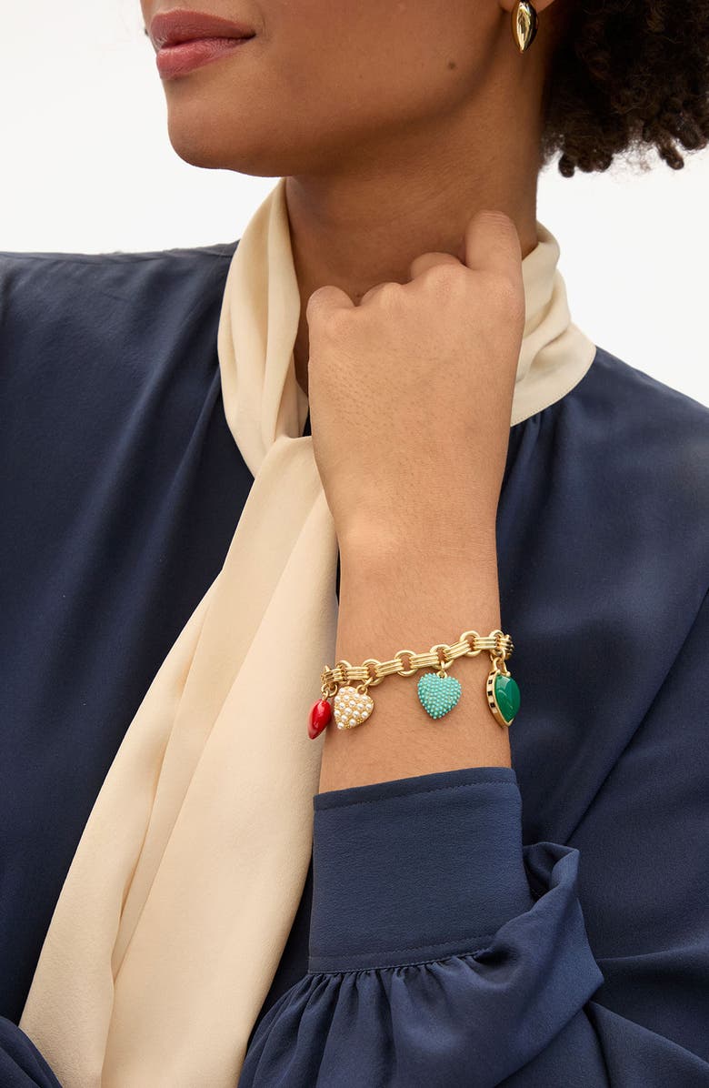 Clare V. Le Heartbreaker Bracelet, Alternate, color, Gold Multi