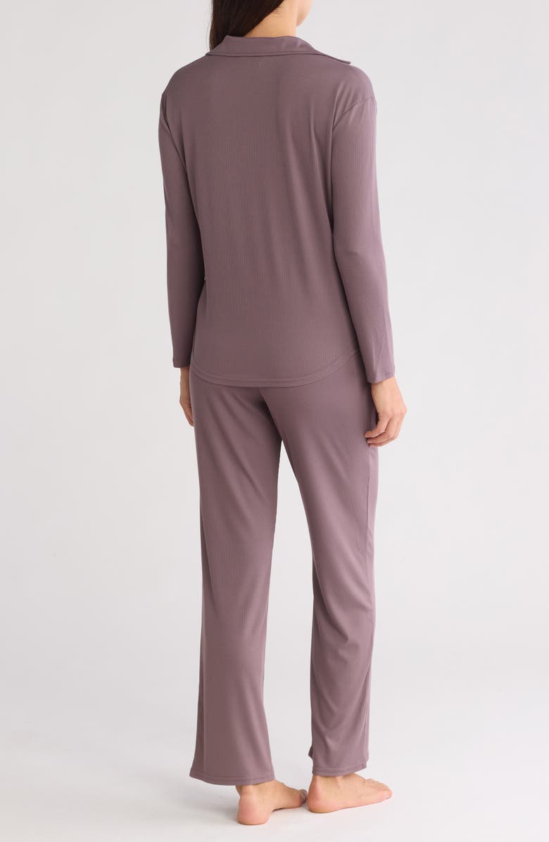 Danskin Double Sided Rib Long Sleeve Knit Pajamas, Alternate, color,