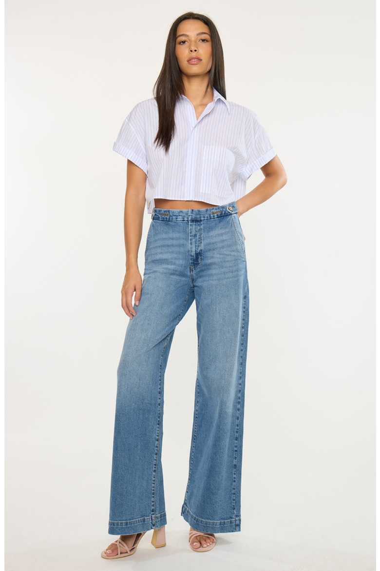 Marnie Ultra High Rise Wide Leg Trousers, Alternate, color, Dark Medium