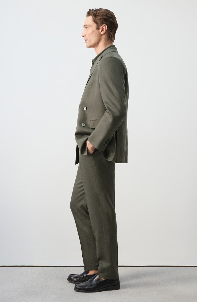 MANGO Amalfi Slim Fit Suit Trousers, Alternate, color, Khaki Green