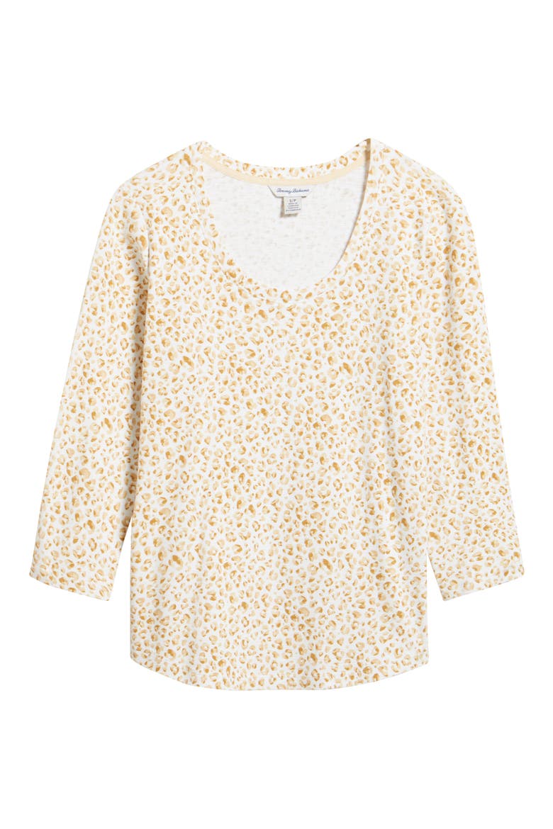 Ashley Isles Print Cotton Knit Top, Alternate, color, CROUTON