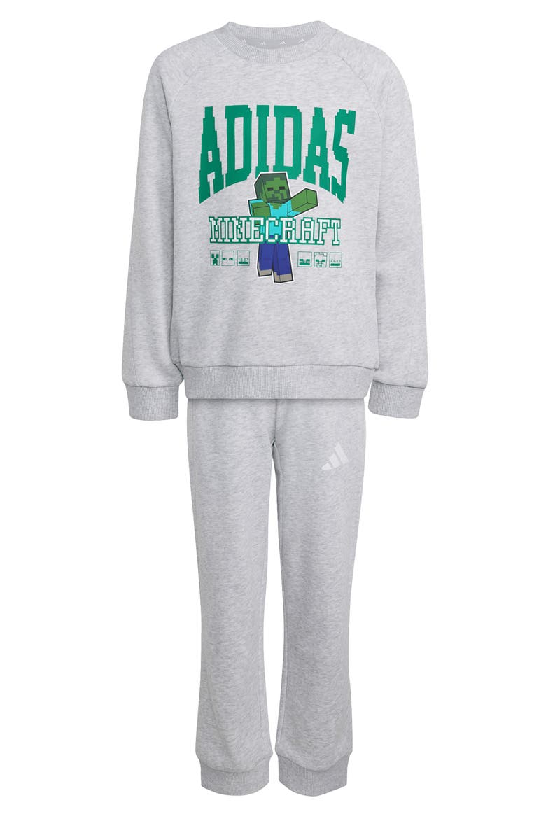 x Minecraft Kids' Graphic Sweatshirt & Joggers Set, Main, color, LIGHT GREY HEATHER