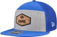 New Era Men's New Era  Gray/Royal Los Angeles Rams Cork Split Panel 9FIFTY Trucker Snapback Hat