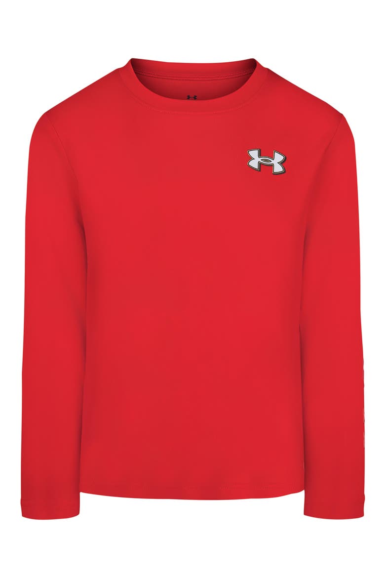 Kids' UA MVP Energy Tech Long Sleeve Graphic T-Shirt, Main, color, RED