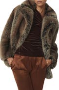Reiss Laila Faux Fur Coat