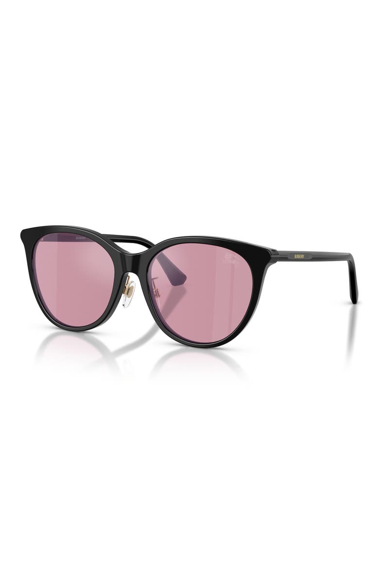 56mm Phantos Sunglasses, Alternate, color, BLACK / DARK PINK SILVER