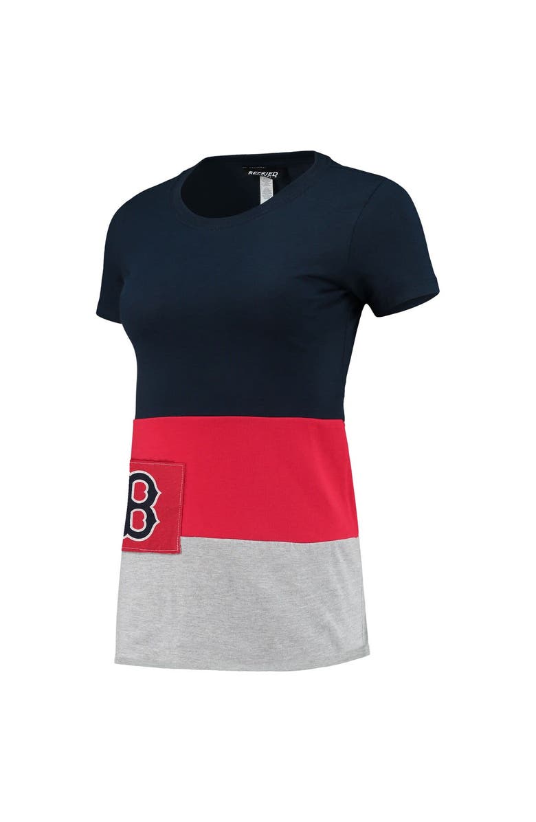 REFRIED APPAREL Women's Refried Apparel Navy Boston Red Sox Sustainable Fitted T-Shirt, Alternate, color,