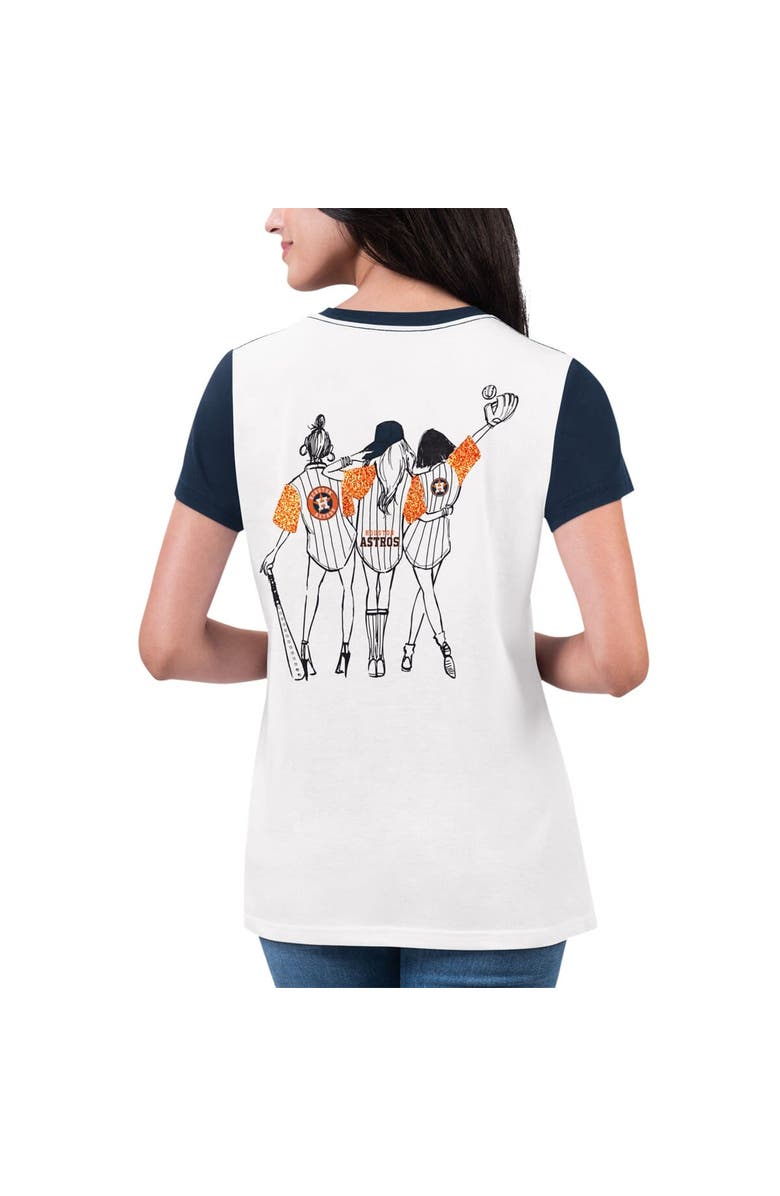 G-III 4HER BY CARL BANKS Women's G-III 4Her by Carl Banks White Houston Astros Illustration Ringer T-Shirt, Alternate, color, White