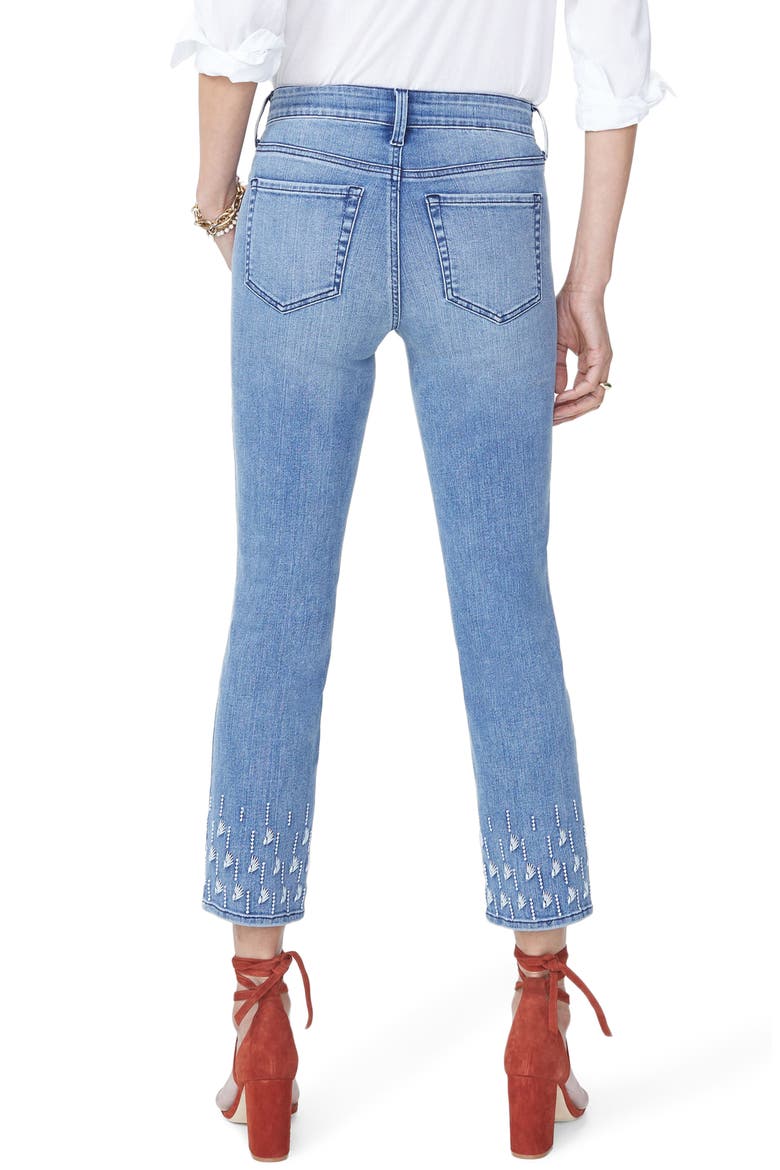 Sheri Embroidered Stretch Slim Ankle Jeans, Alternate, color, POINT DUME