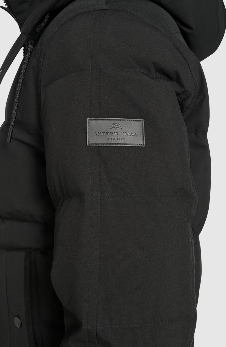 Andrew Marc Langham Water Resistant Hooded Puffer Bomber Jacket, Alternate, color, Black