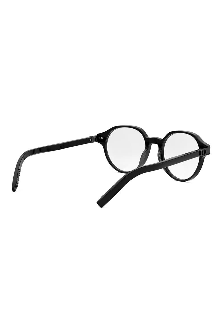 'CD IconO R1I 51mm Geometric Eyeglasses, Alternate, color, SHINY BLACK