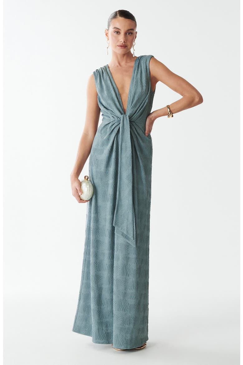 Gisella Maxi Dress, Alternate, color, Teal Palms