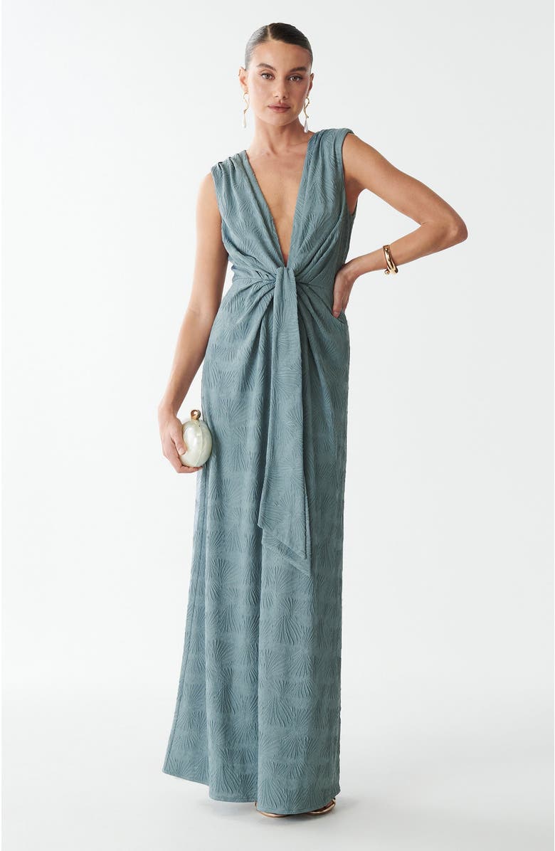SAVEL Gisella Maxi Dress, Alternate, color, Teal Palms