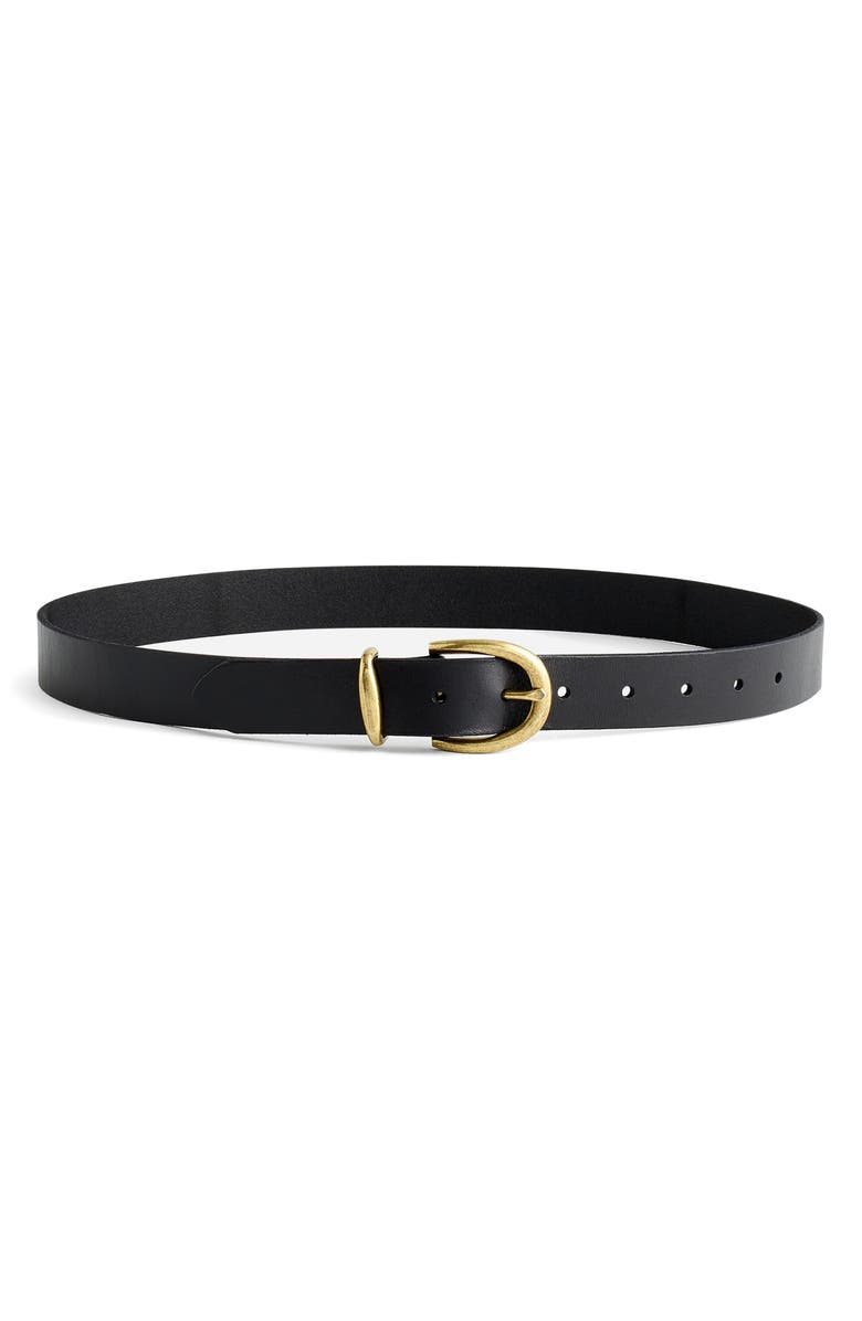 Madewell Classic Leather Belt, Main, color, True Black