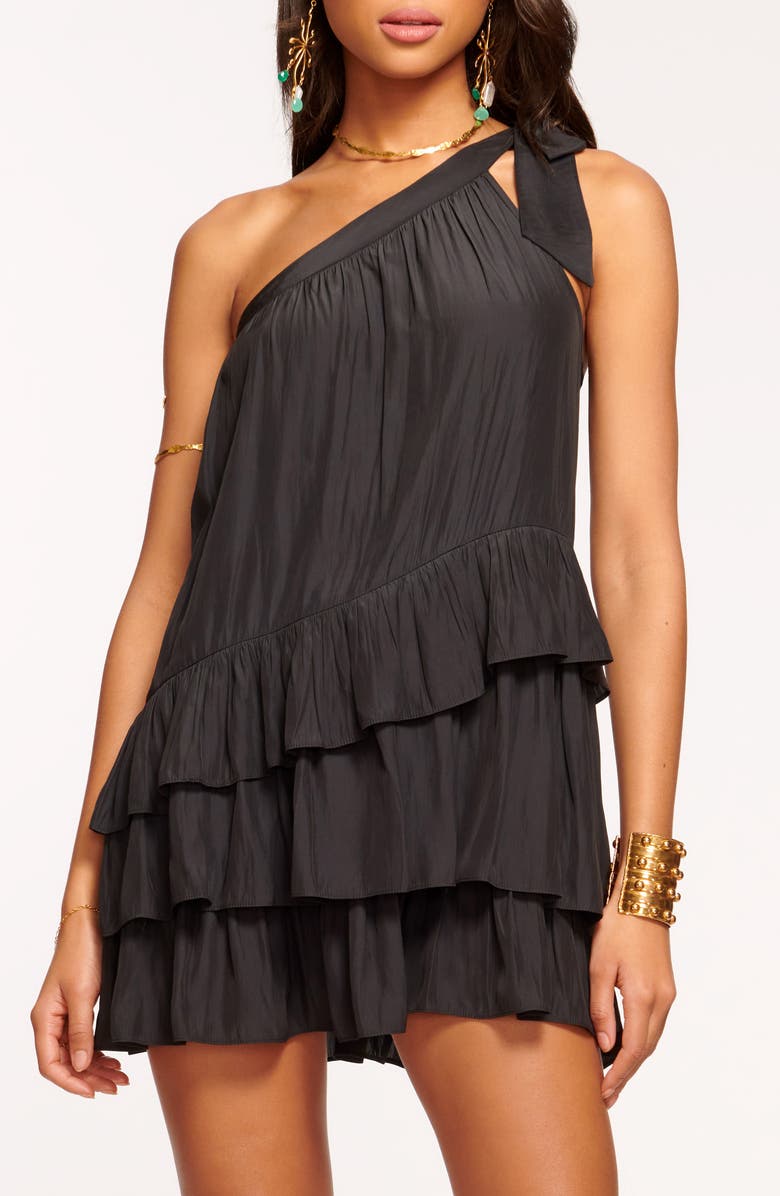 Ramy Brook Riley Tiered One-Shoulder Minidress, Alternate, color,