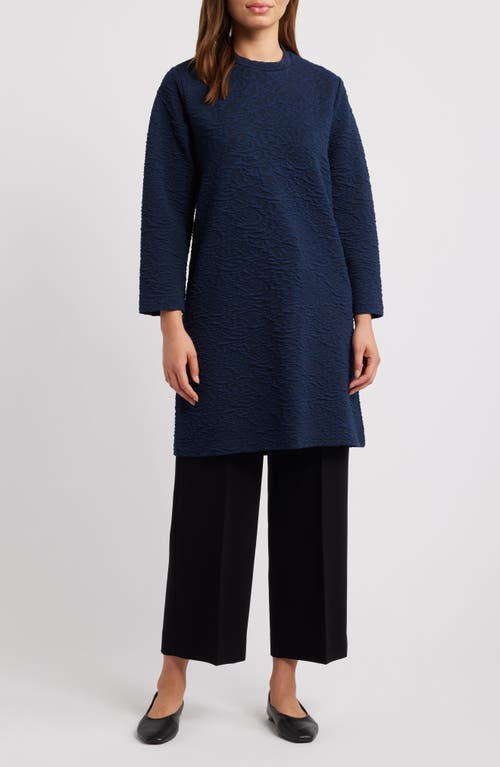 Masai Copenhagen Govilla Metallic Floral Jacquard Tunic in Navy 