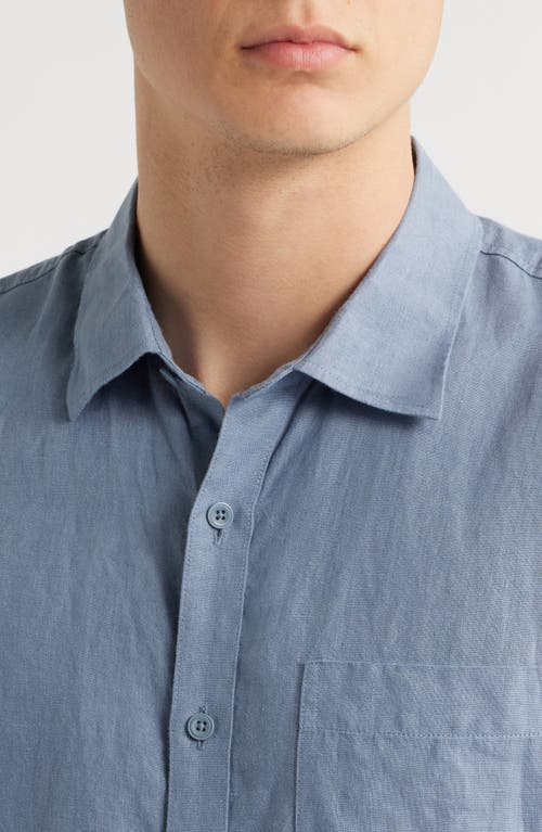 Nordstrom Solid Short Sleeve Linen Button-up Shirt