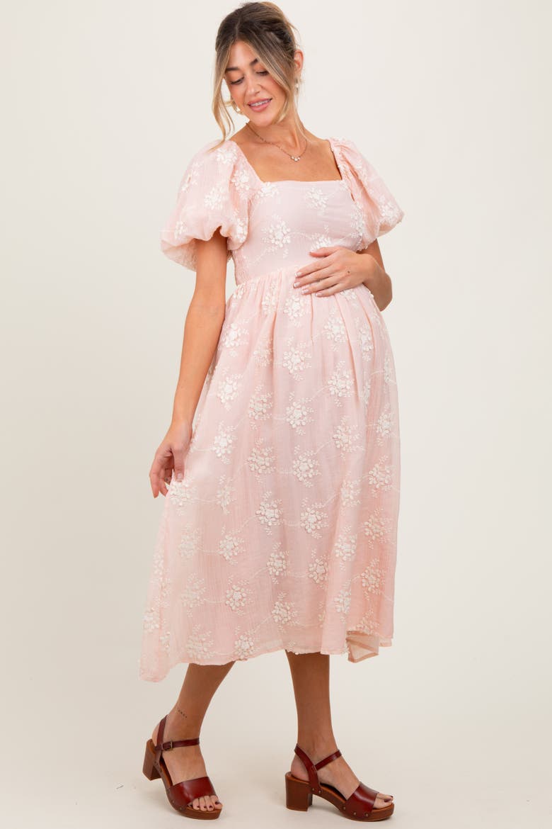 Textured Midi Dress, Alternate, color, Pink